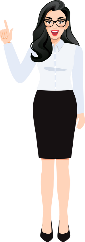 Businesswoman Posing with an Index Finger Illustration 